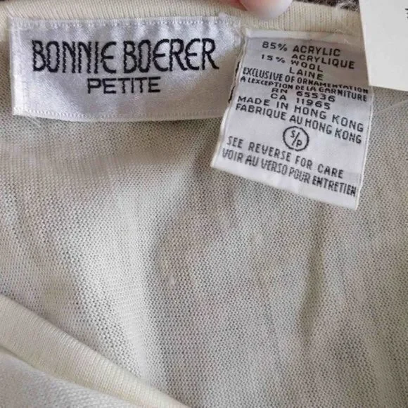 Bonnie Boerer Sequin Tropical Flower Dolman Sleeve Top Sz PS - Picture 13 of 14